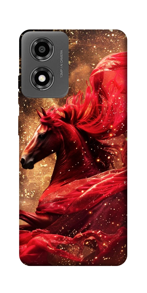 Чехол Red sparkles Horse для Motorola Moto E14