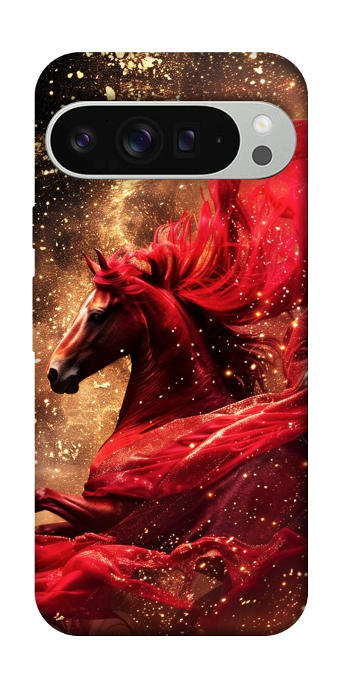 Чехол Red sparkles Horse для Google Pixel 9 Pro XL