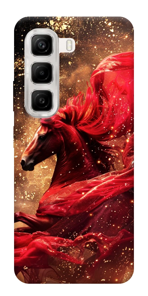 Чехол Red sparkles Horse для Infinix Hot 50 4G