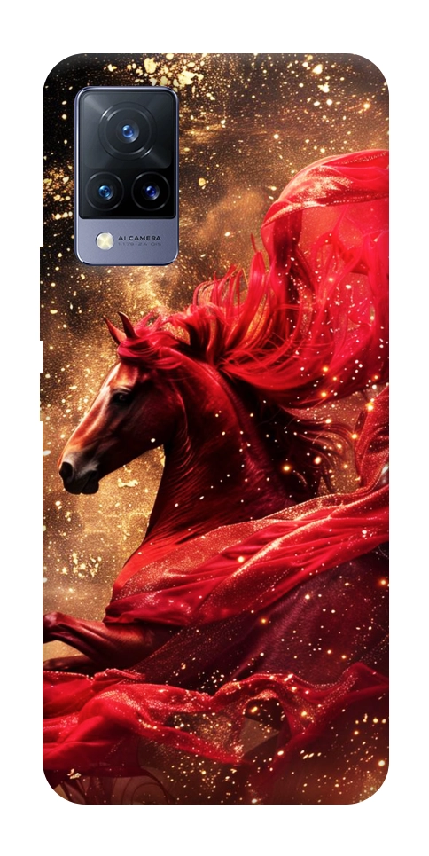 Чохол Red sparkles Horse для Vivo V21