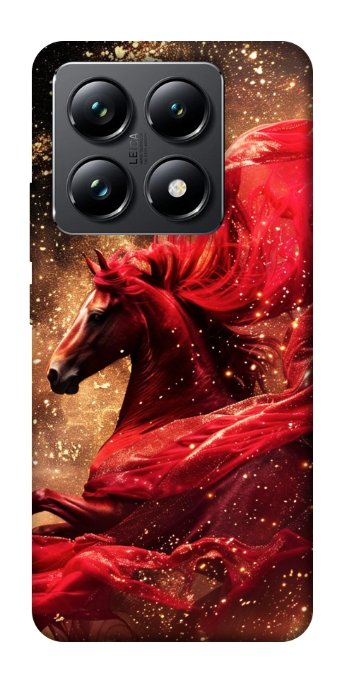 Чехол Red sparkles Horse для Xiaomi 14T Pro