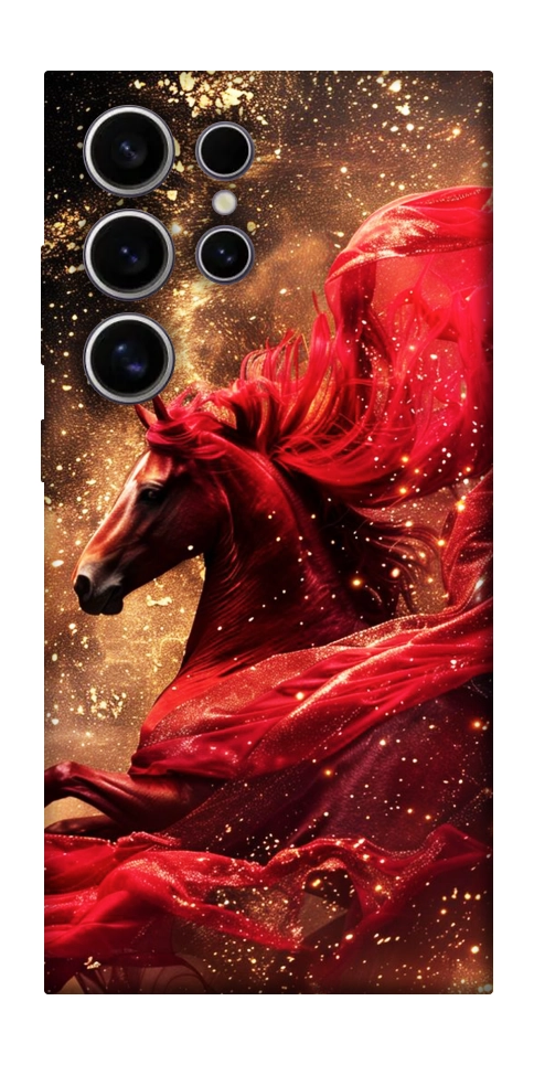 Чехол Red sparkles Horse для Galaxy S25 Ultra