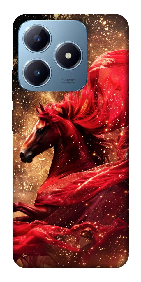 Чехол Red sparkles Horse для Realme C63 4G