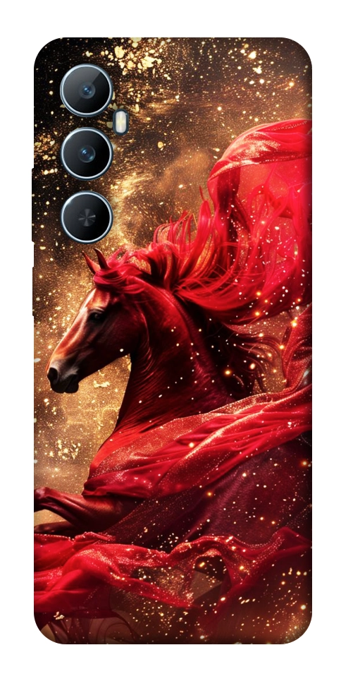 Чехол Red sparkles Horse для Realme C65 4G