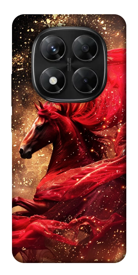 Чехол Red sparkles Horse для Xiaomi Redmi Note 14 Pro 5G
