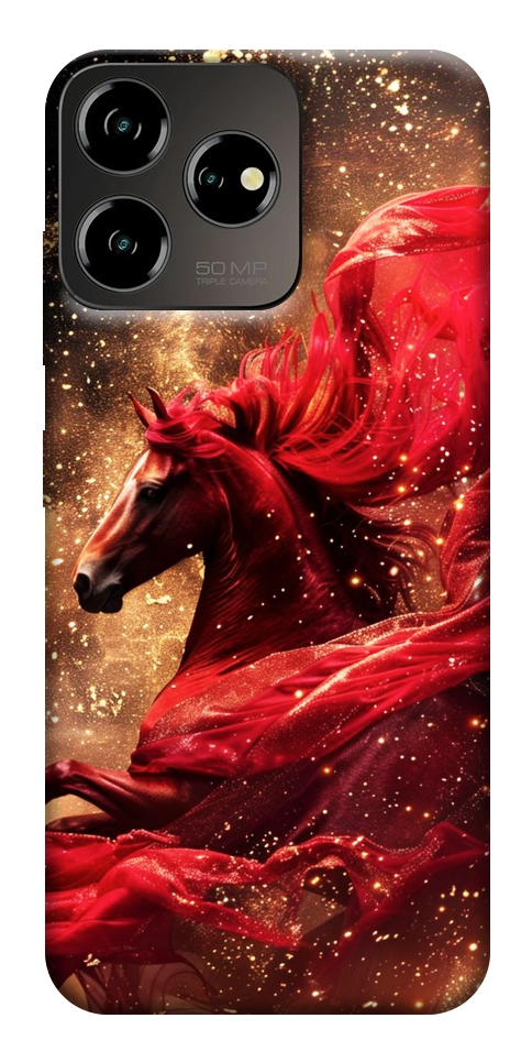 Чохол Red sparkles Horse для ZTE Blade V50 Design 4G