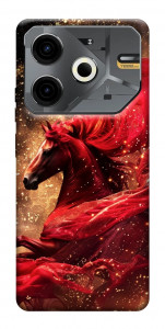 Чехол Red sparkles Horse для TECNO Pova 6 Neo (LI6)