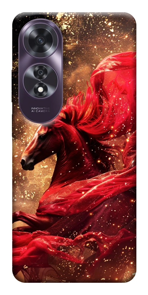 Чехол Red sparkles Horse для Oppo A60 4G