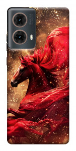 Чохол Red sparkles Horse для Motorola Moto G85