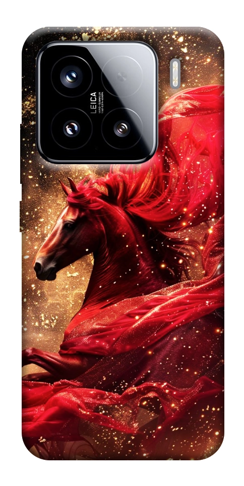 Чехол Red sparkles Horse для Xiaomi 15