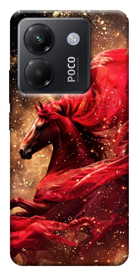 Чехол Red sparkles Horse для Xiaomi Poco M7 Pro 5G