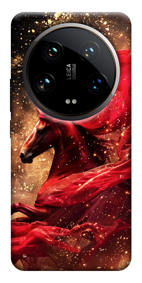 Чехол Red sparkles Horse для Xiaomi 14 Ultra