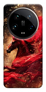 Чохол Red sparkles Horse для Xiaomi 14 Ultra