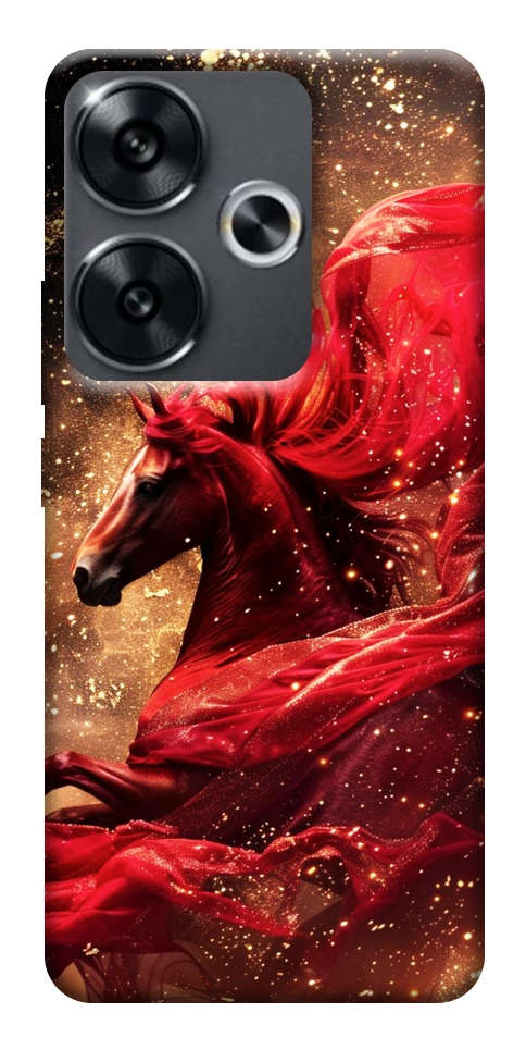 Чохол Red sparkles Horse для Xiaomi Poco F6