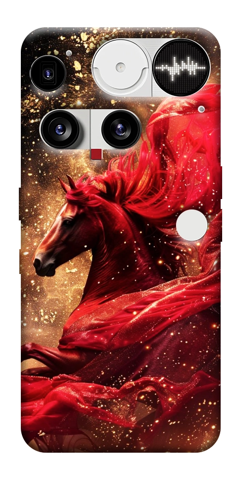 Чехол Red sparkles Horse для Nothing Phone (3)