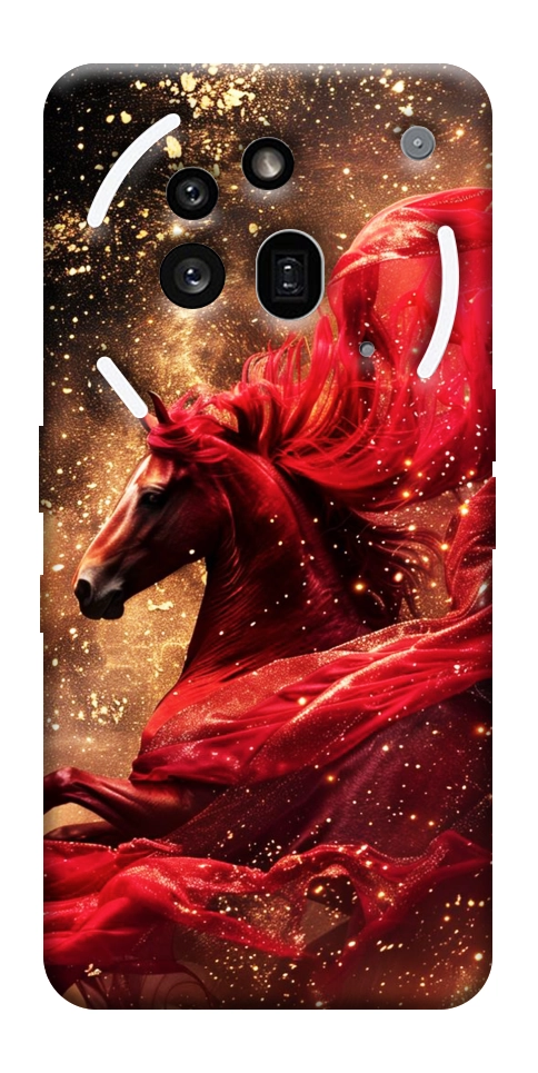 Чехол Red sparkles Horse для Nothing Phone (3a) Pro