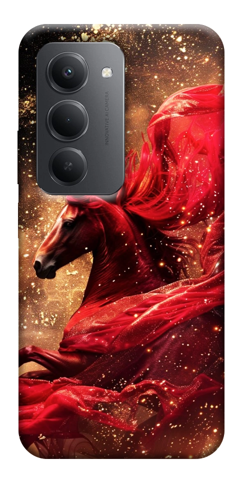 Чехол Red sparkles Horse для Xiaomi Redmi 15 (Europe version)