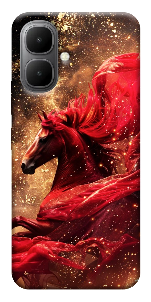 Чехол Red sparkles Horse для Infinix Smart 10