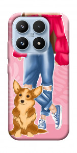 Чехол Girl and corgi для Xiaomi 17