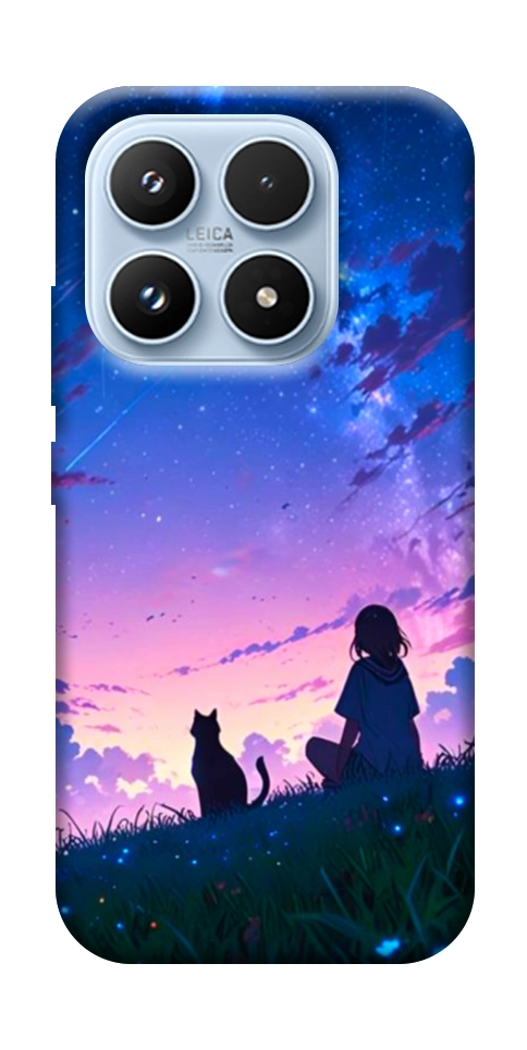 Чехол Space girl and cat для Xiaomi 17