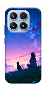 Чехол Space girl and cat для Xiaomi 17