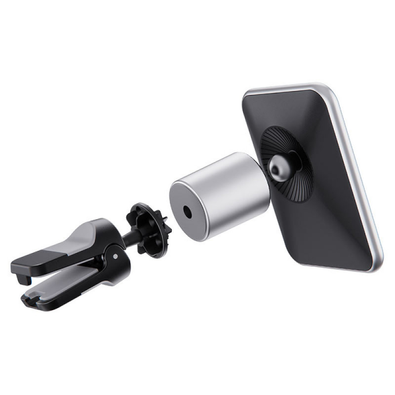 Автодержатель с БЗУ Borofone BH43 Magnetic 15W (Black steel) в магазине vchehle.ua