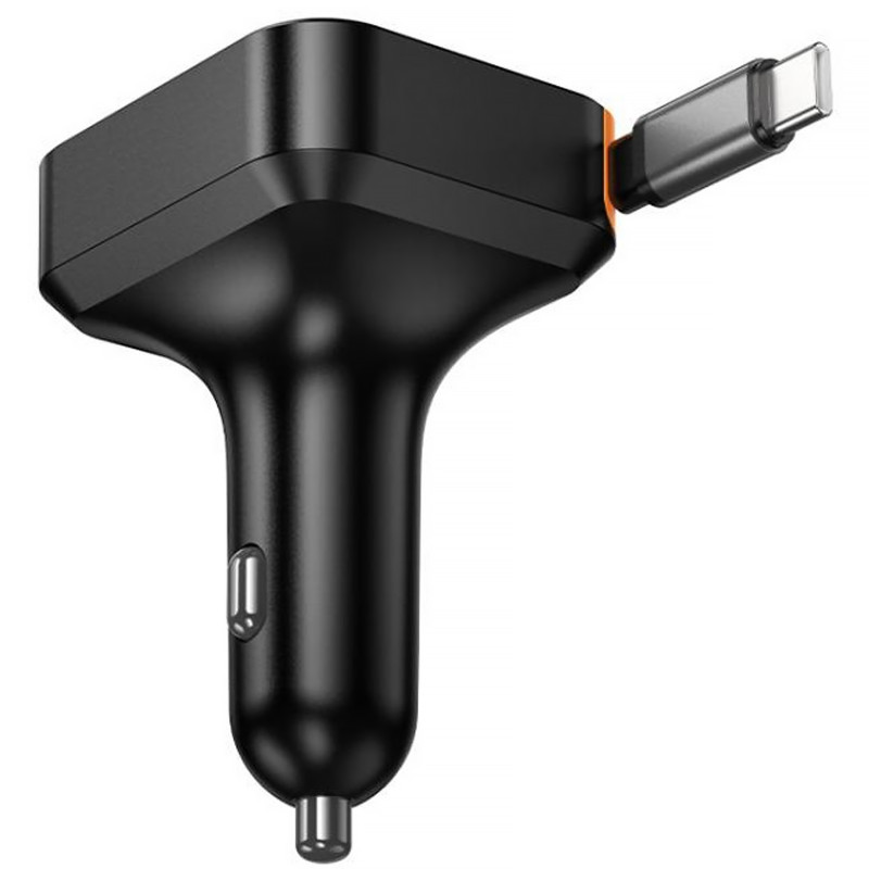 Фото АЗУ Hoco NZ18 Guardian PD65W with retractable cable (1USB-A/2C) (Black) на vchehle.ua