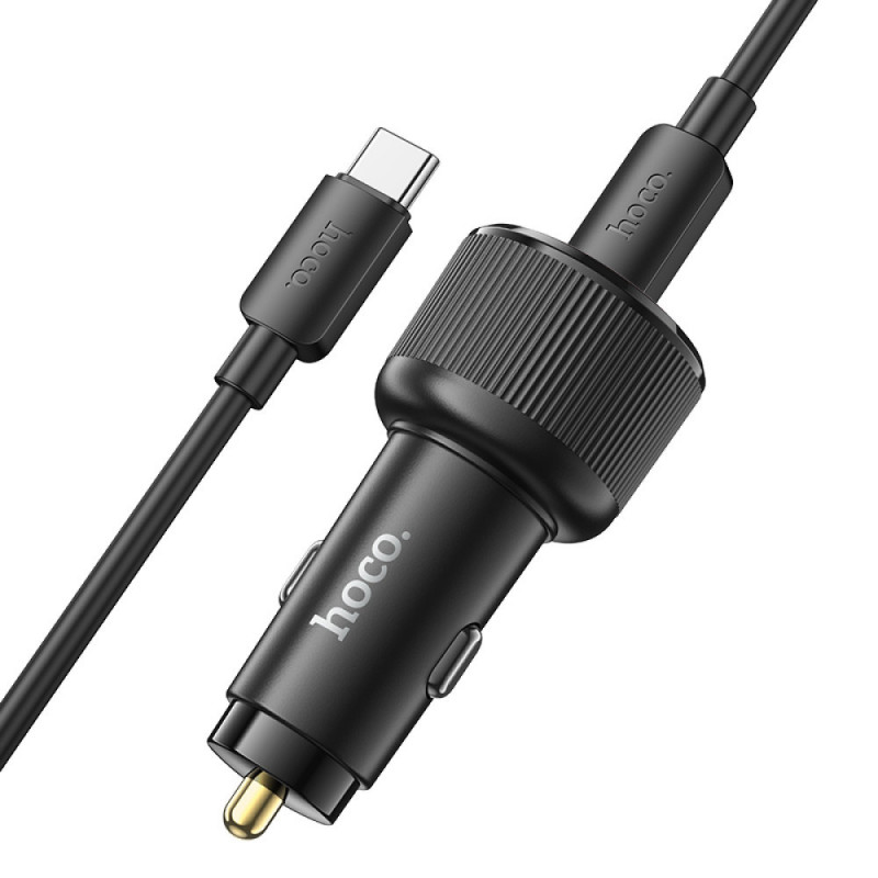 Фото АЗП Hoco NZ17 High Power 45W (1USB-A/2C) + кабель Type-C to Type-C (Black) в маназині vchehle.ua