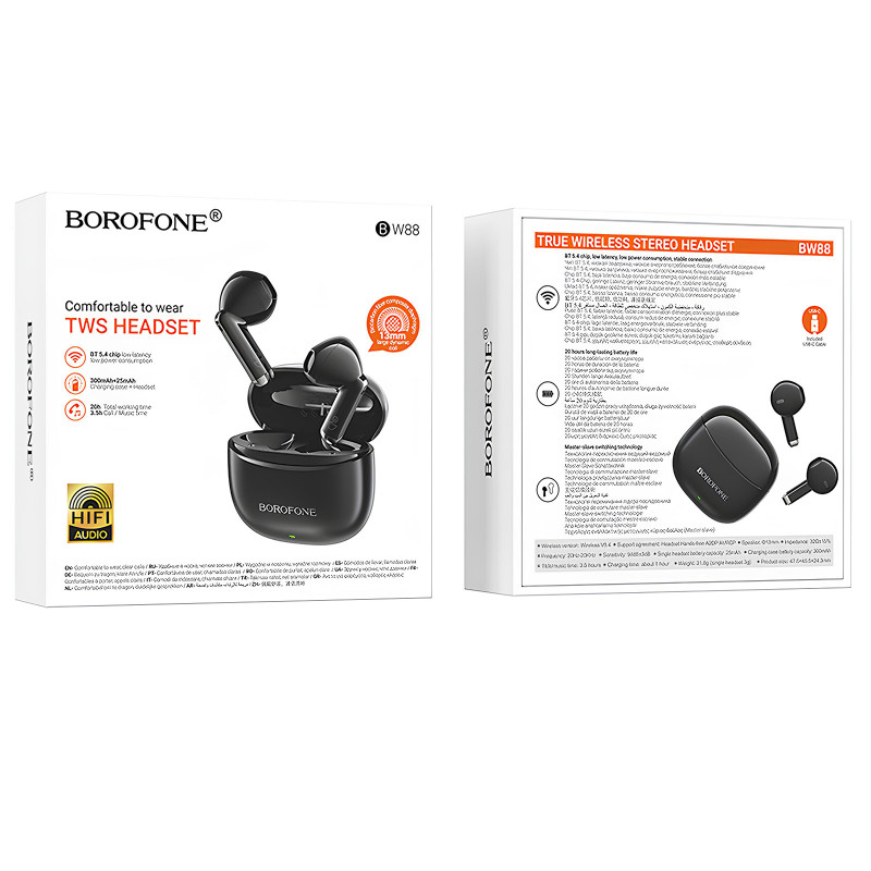 Беспроводные TWS наушники Borofone BW88 (Black) в магазине vchehle.ua