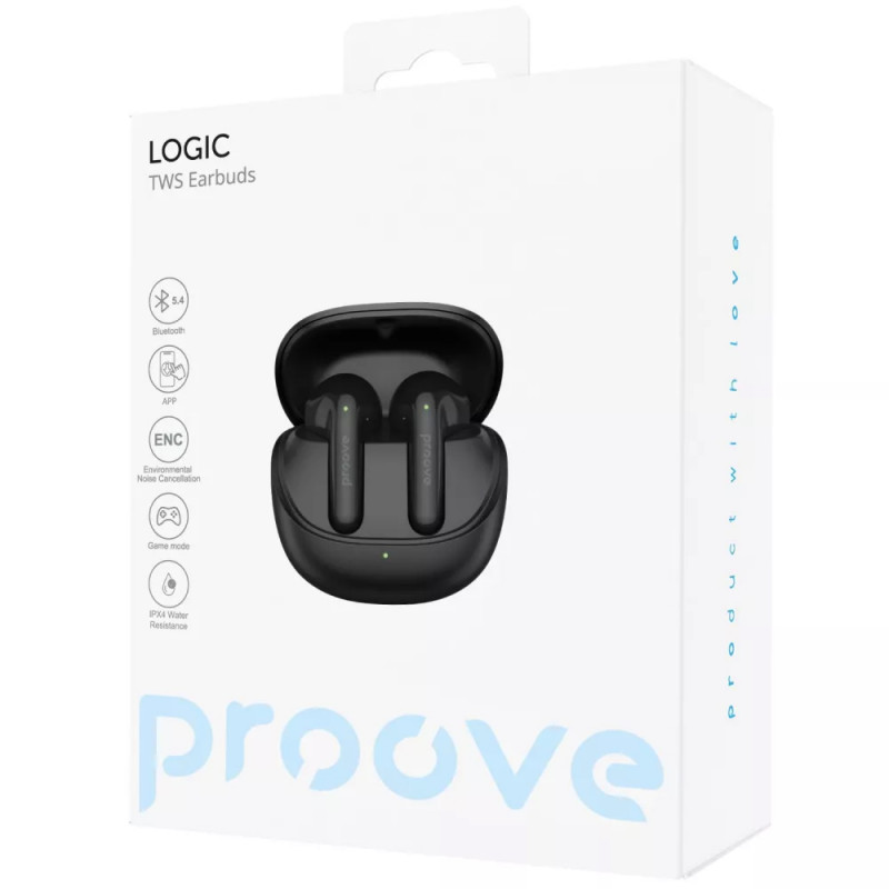 Бездротові TWS навушники Proove Logic (APP) (Black) в магазині vchehle.ua