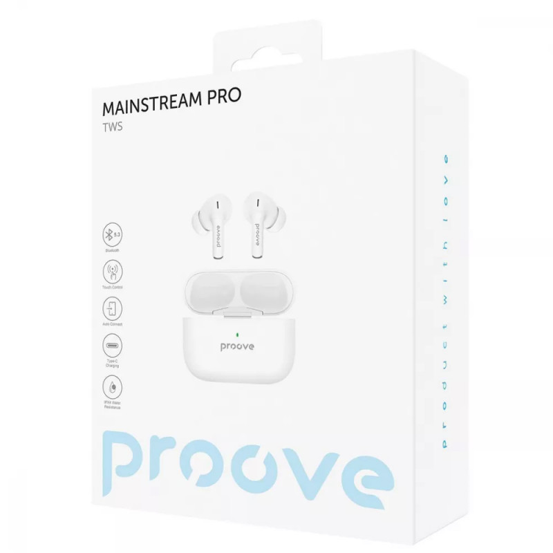 Замовити Бездротові TWS навушники Proove Mainstream Pro (APP) (White) на vchehle.ua