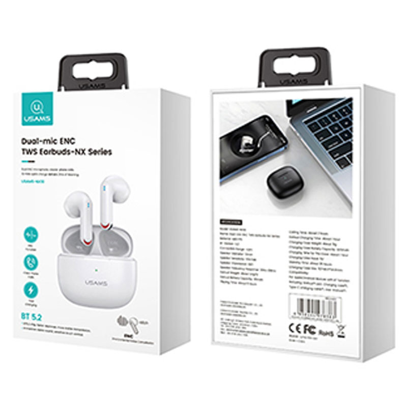 Заказать Беспроводные TWS наушники Usams-NX10 BT 5.2 (White) на vchehle.ua