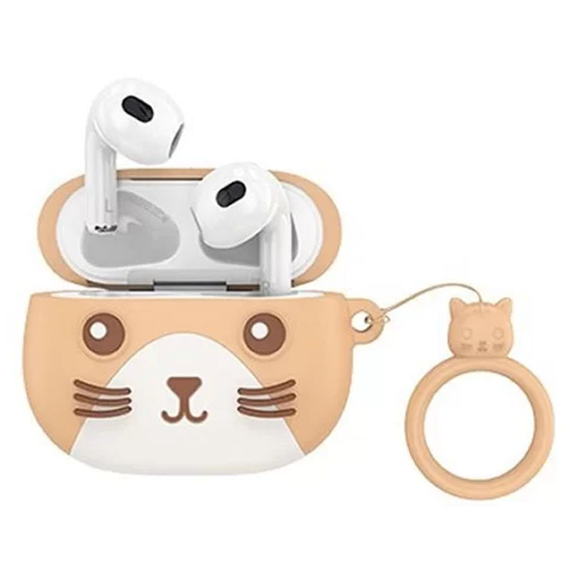 Бездротові TWS навушники Hoco EW46 Cat Face Case (Khaki Cat)