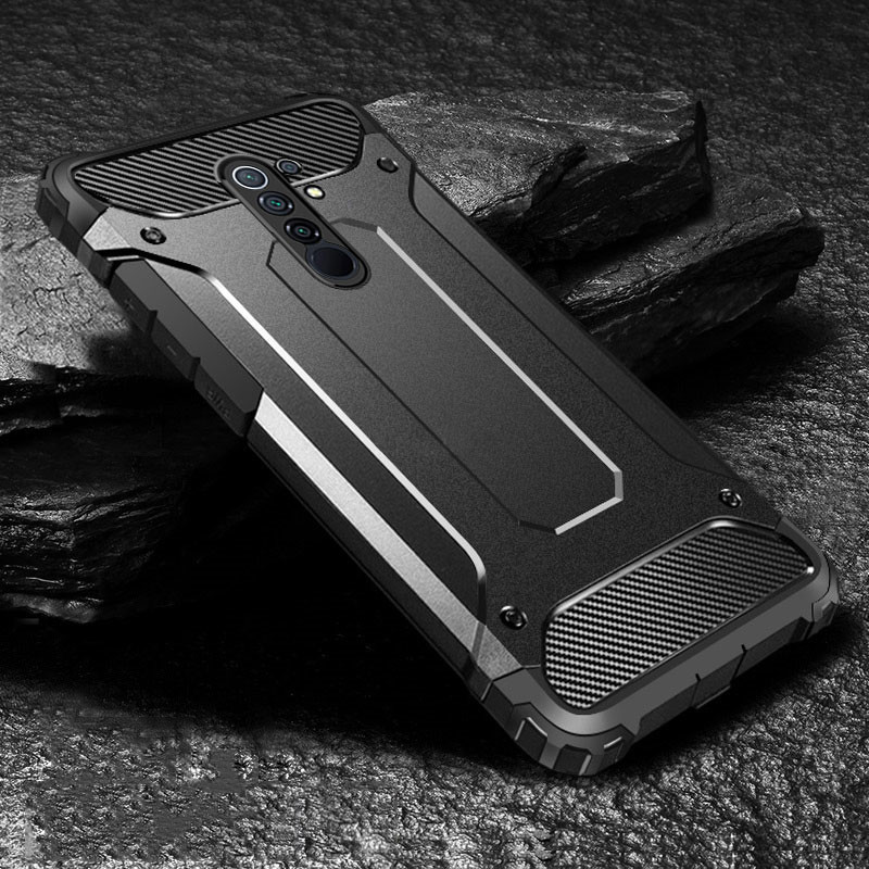 Фото Броньований протиударний TPU+PC чохол Immortal на Xiaomi Redmi 9 (Чорний) на vchehle.ua