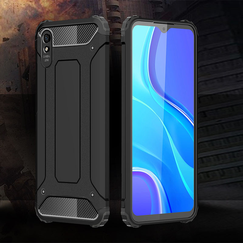 Фото Броньований протиударний TPU+PC чохол Immortal на Xiaomi Redmi 9A (Чорний) на vchehle.ua