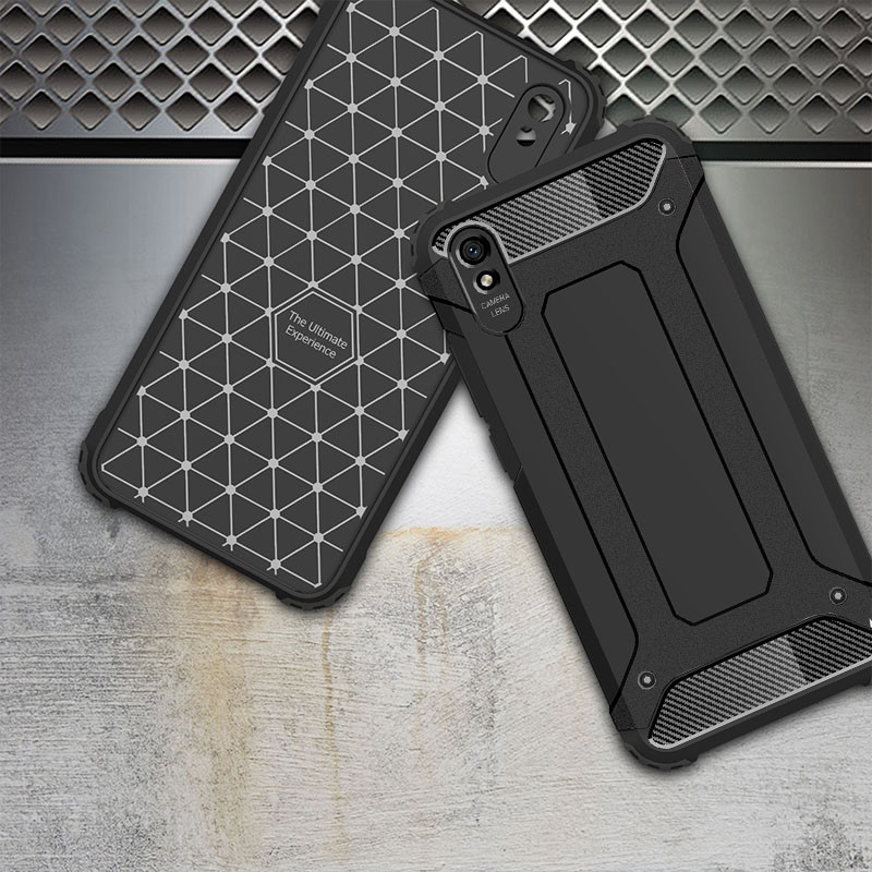 Фото Броньований протиударний TPU+PC чохол Immortal на Xiaomi Redmi 9A (Чорний) в маназині vchehle.ua