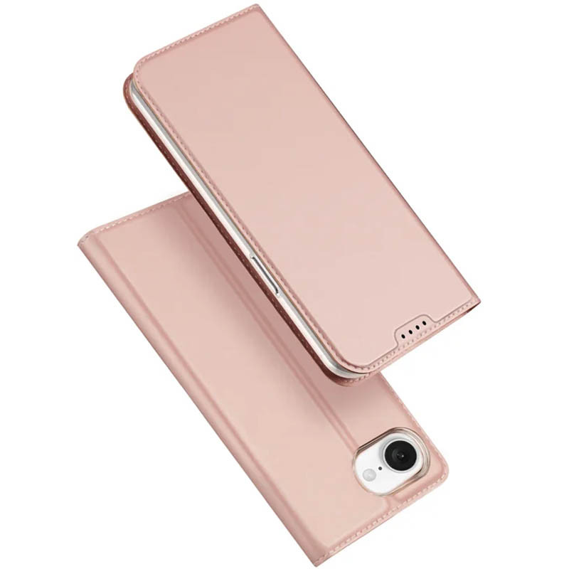 Чехол-книжка Dux Ducis с карманом для визиток для Apple iPhone 16e / 17e (6.1") (Rose Gold)