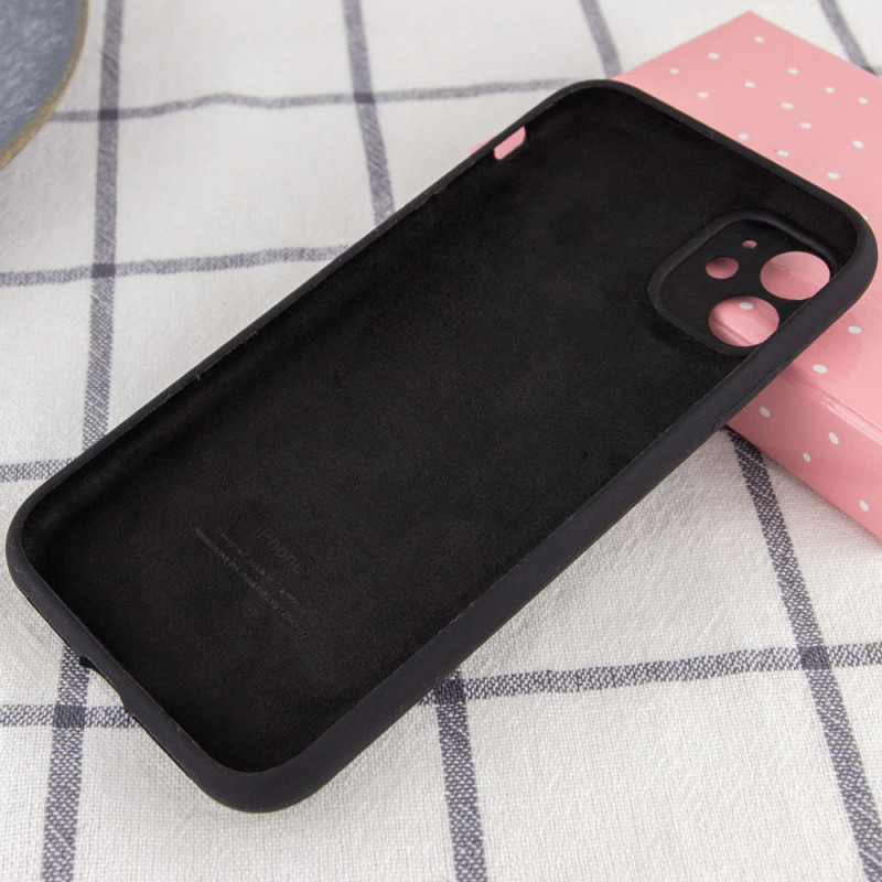 Фото Чохол Silicone Case Full Camera Protective (AA) на Apple iPhone 12 (6.1") (Чорний / Black) на vchehle.ua