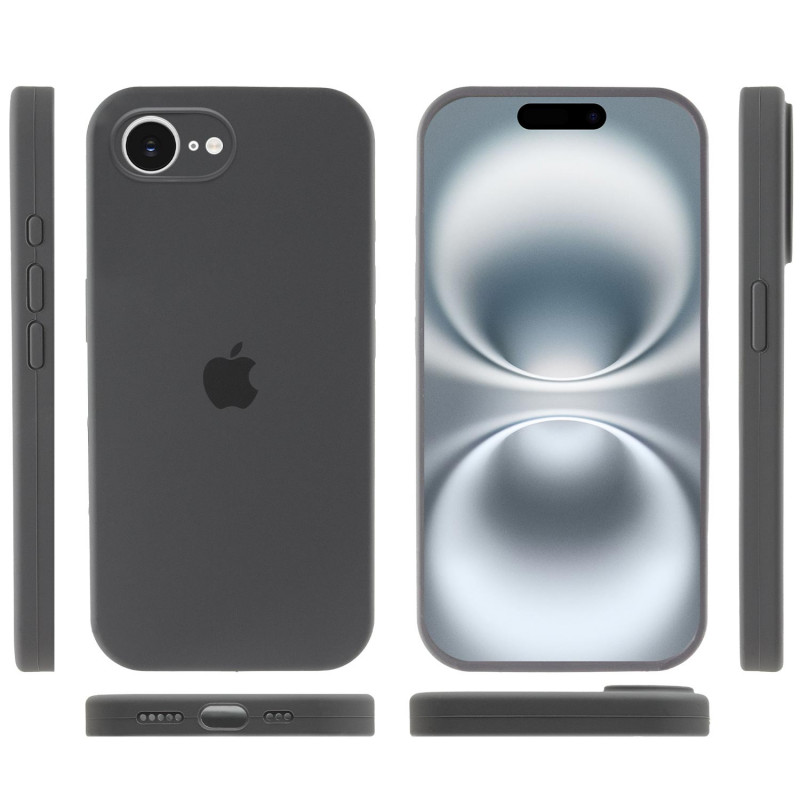 Фото Чехол Silk Full Camera Protective (AA) для Apple iPhone 16e / 17e (6.1") (Серый / Dark Gray) в магазине vchehle.ua