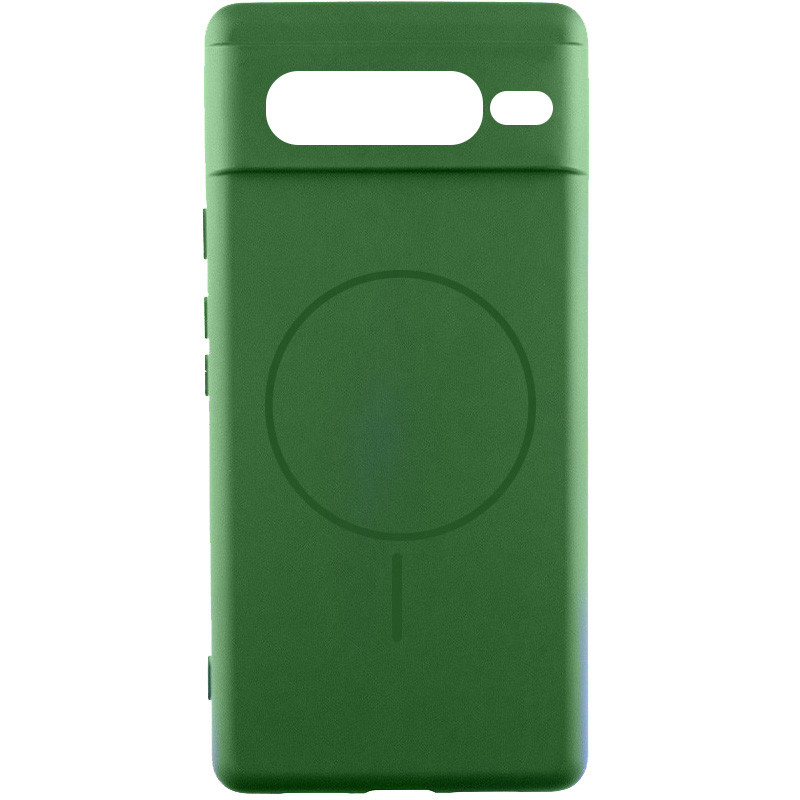Чохол Silicone Cover Lakshmi Full Camera (AA) with Magnetic Fit на Google Pixel 7 Pro (Зелений / Dark green)