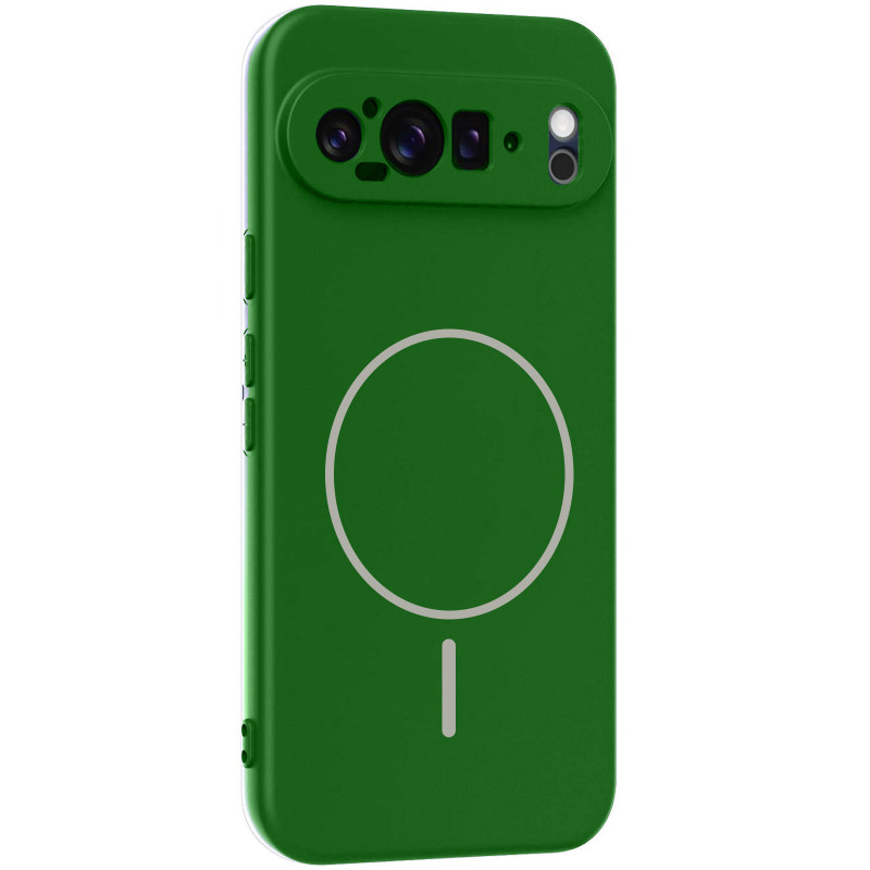 Чехол Silicone Cover Lakshmi Full Camera (AA) with Magnetic Fit для Google Pixel 9 Pro XL (Зеленый / Dark green)