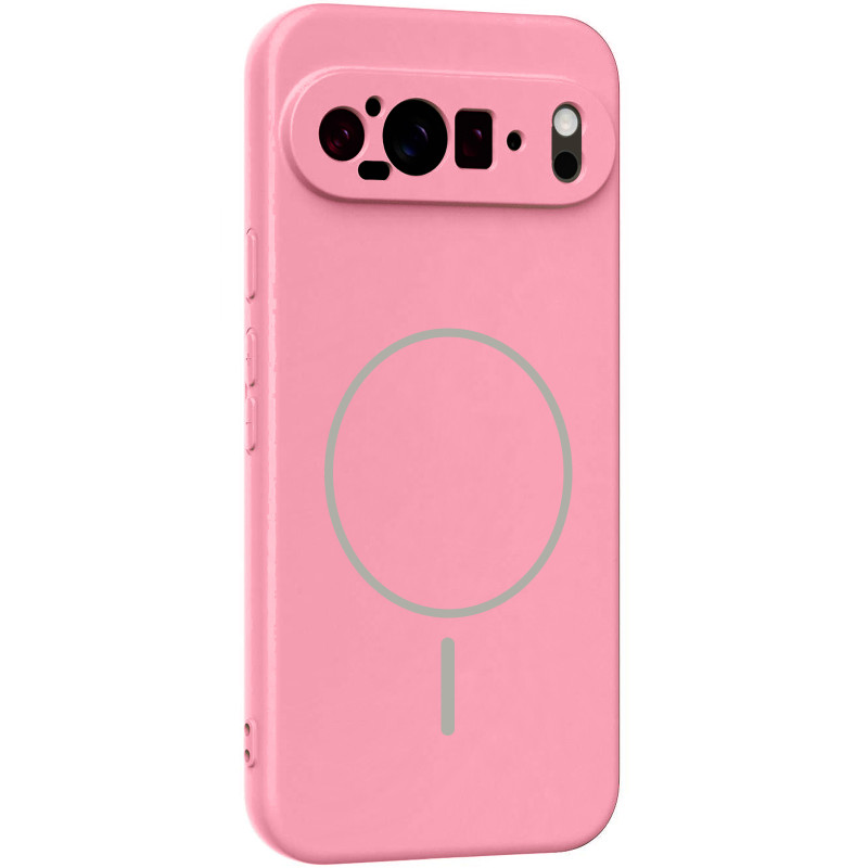 Чехол Silicone Cover Lakshmi Full Camera (AA) with Magnetic Fit для Google Pixel 9 Pro XL (Розовый / Light pink)