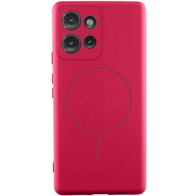 Чехол Silicone Cover Lakshmi Full Camera (AA) with Magnetic Fit для Motorola Moto G75 5G (Красный / Rose Red)