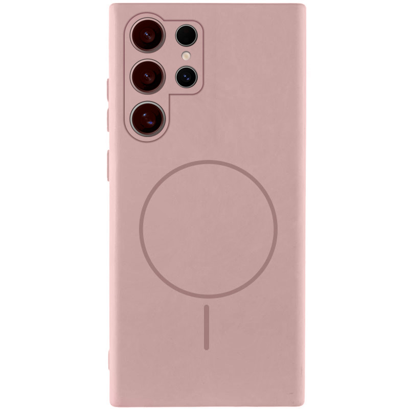 Чехол Silicone Cover Lakshmi Full Camera (AA) with Magnetic Fit для Samsung Galaxy S24 Ultra (Розовый / Pink Sand)