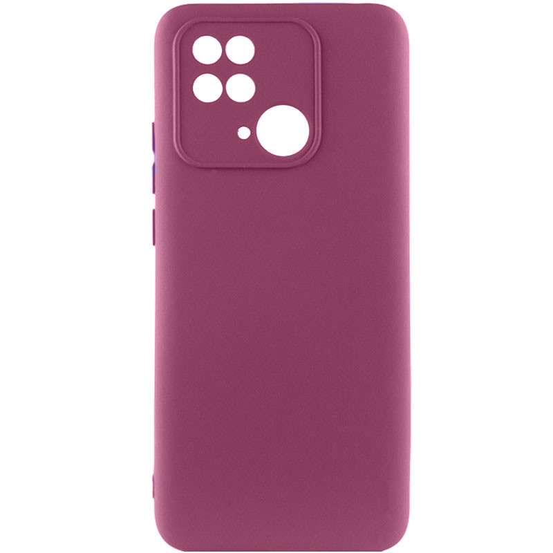 Чехол Silicone Cover Lakshmi Full Camera (AAA) для Xiaomi Redmi 10C (Бордовый / Plum)