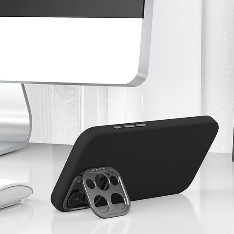 Замовити Чохол Silicone Nillkin LensWing Prop Magnetic на Apple iPhone 16 Pro Max (6.9") (Чорний / Black) на vchehle.ua