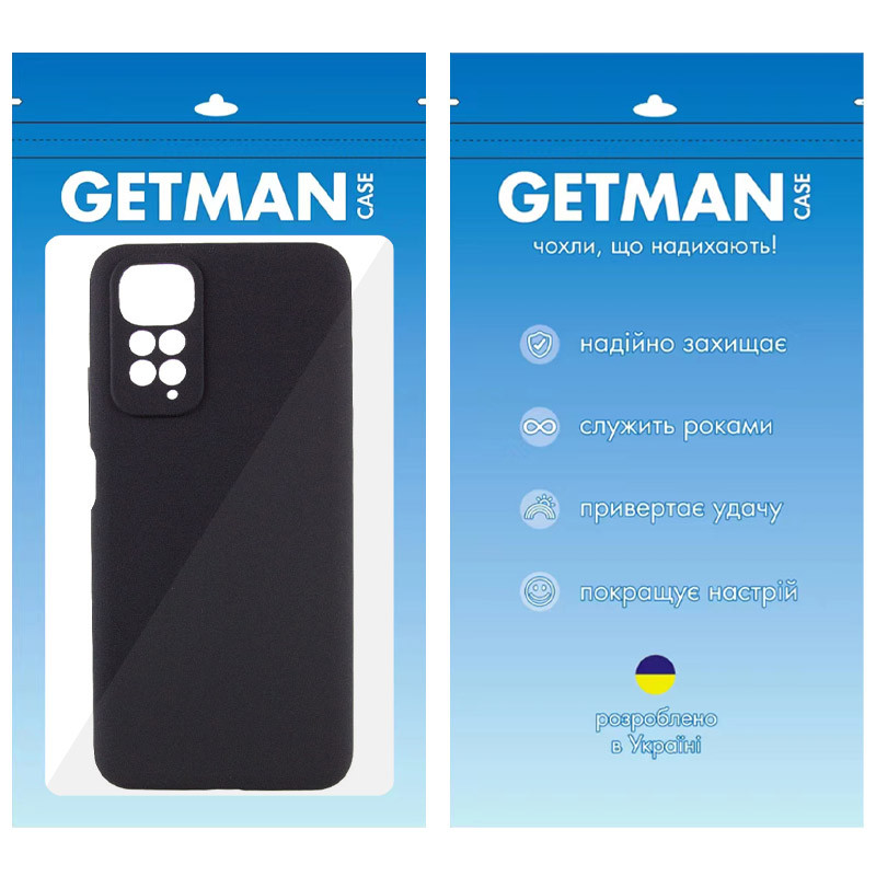Замовити Чохол TPU GETMAN Liquid Silk Full Camera на Xiaomi Redmi Note 11 (Global) / Note 11S (Чорний / Black) на vchehle.ua