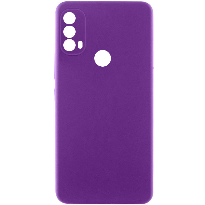 Чехол TPU GETMAN Liquid Silk Full Camera для Motorola Moto E40 (Фиолетовый / Purple)