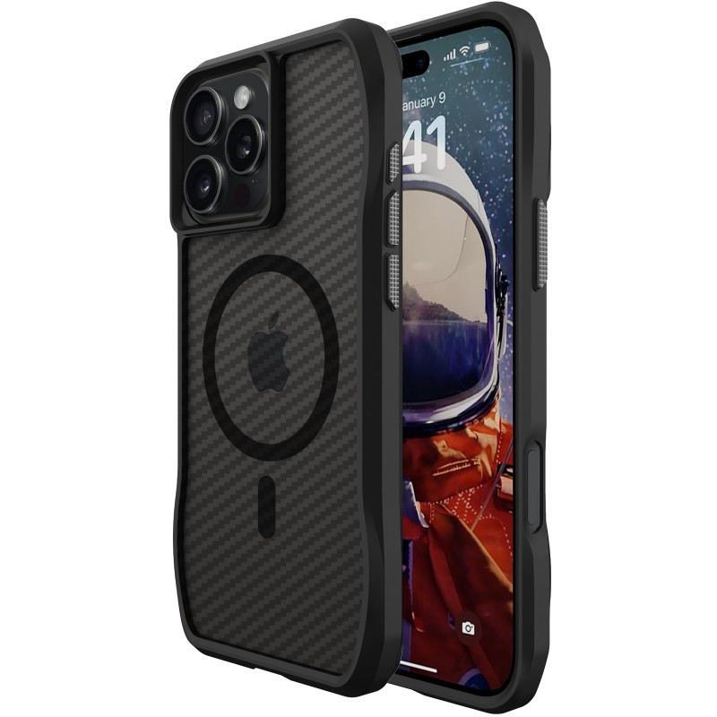 Фото Чохол TPU Octagon with Magnetic Safe на Apple iPhone 16 Pro Max (6.9") (Carbon Black) на vchehle.ua