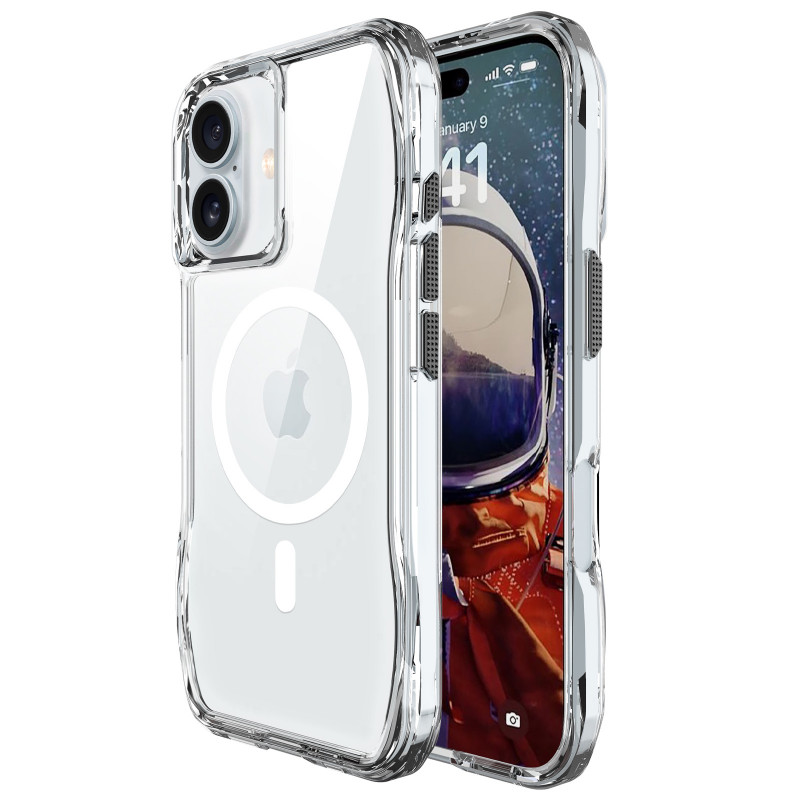 Фото Чохол TPU Octagon with Magnetic Safe на Apple iPhone 17 (6.3") (Clear) на vchehle.ua